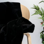 Black Faux Rabbit Fur Throw